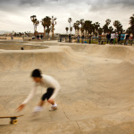 A cloudy day at the skate park in Venice, CA