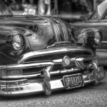 Black and White image I made of a 51 Pontiac at the Culver City Car Show