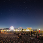 The beach crowd enjoying the music, Santa Monica Pier