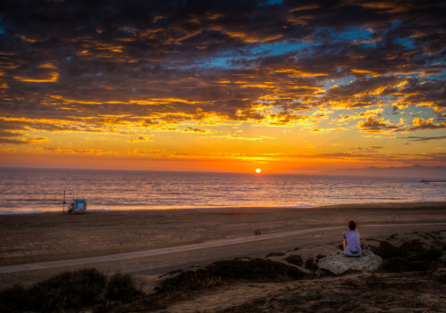 Girl Watching Sunset